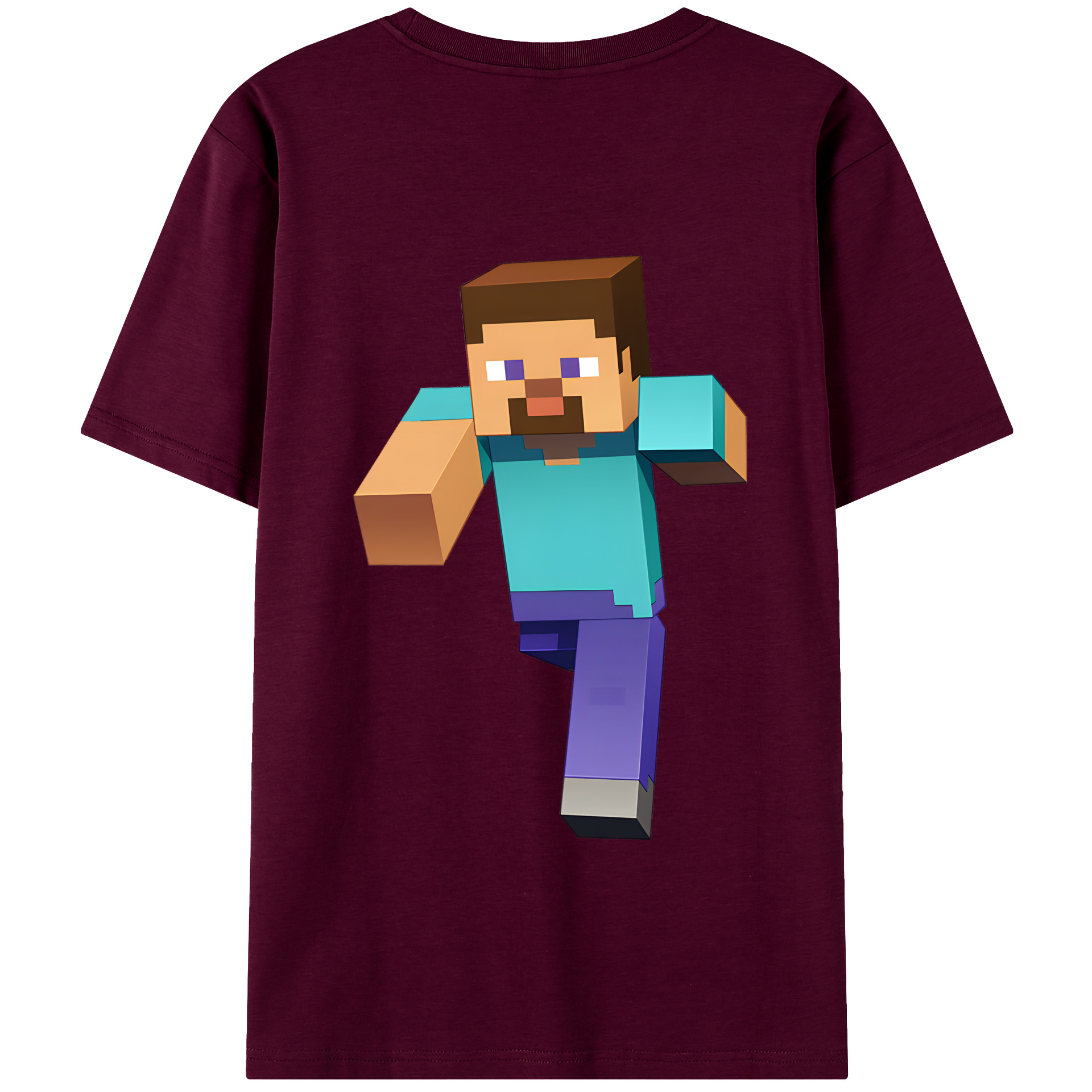 （画像用） マインクラフト ブロックの世界 Minecraft MC Block world レディース半袖Tシャツ(バックプリント)